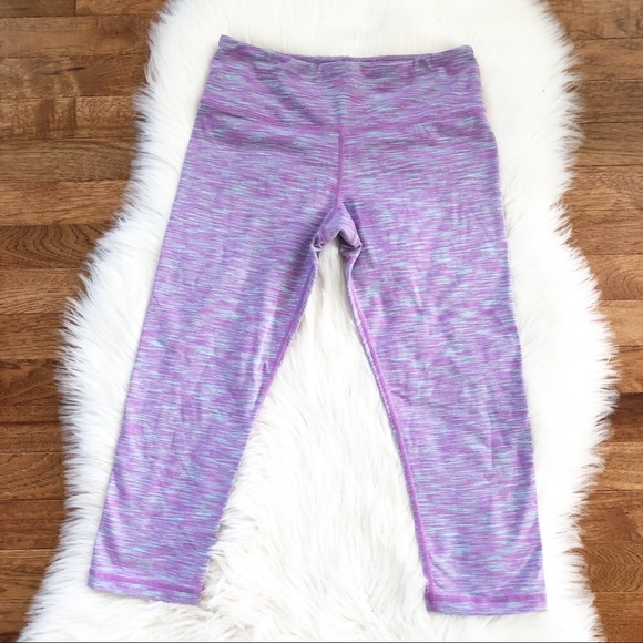 Purple Crop Workout Leggings - Picture 1 of 4
